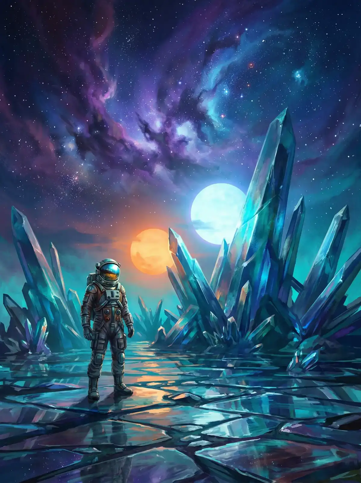 日韩精品 - 异星探索者在结晶星球表面行走