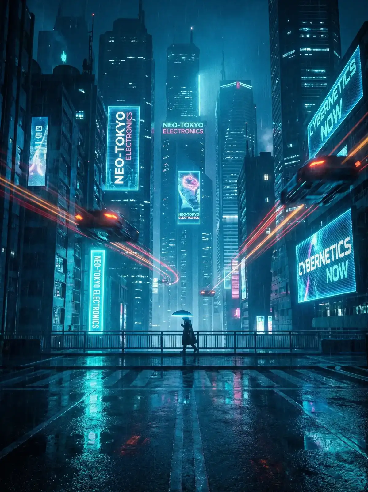 日韩精品 - 赛博朋克都市夜景与飞行器